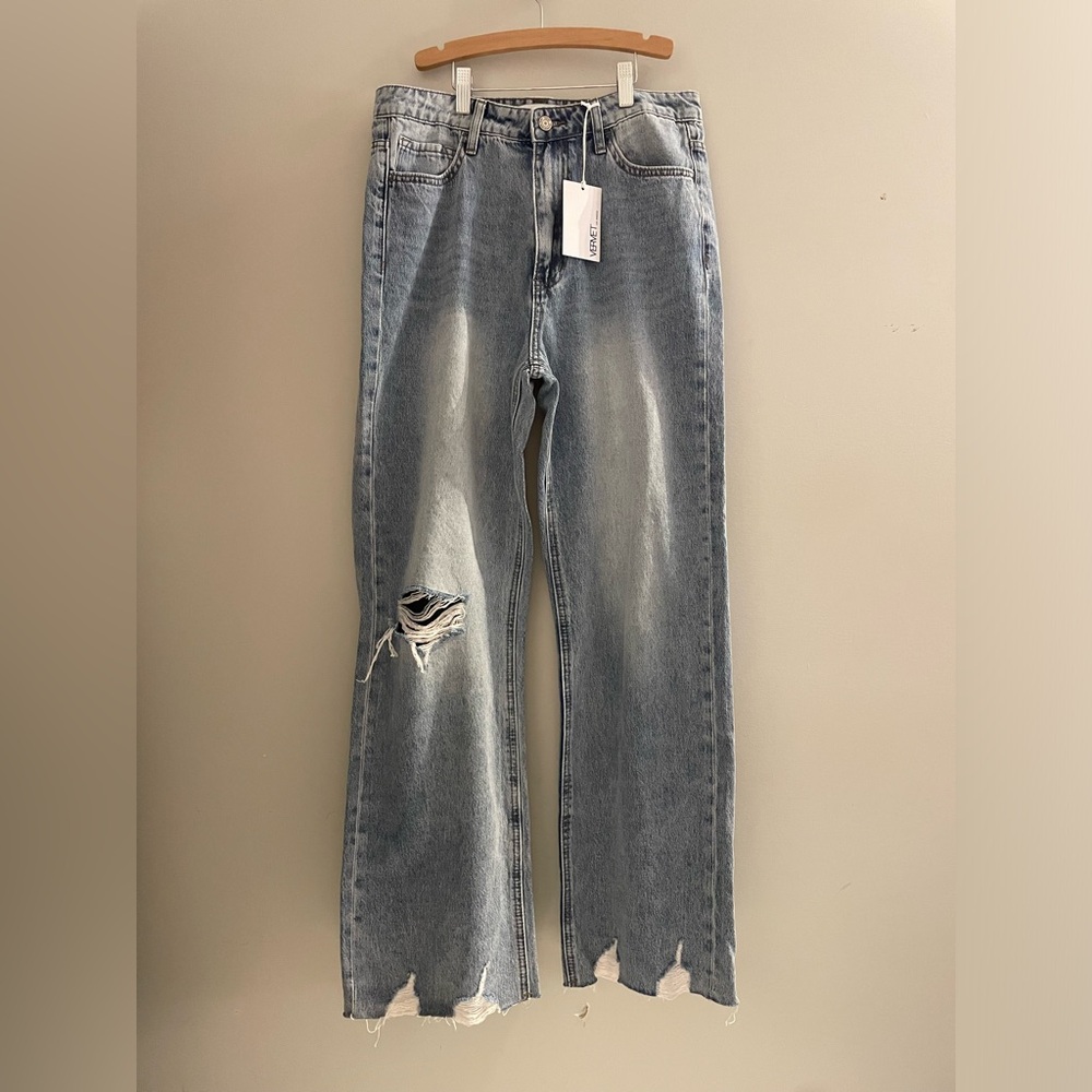 Vervet Jeans 90s vintage flare sz 29 light distressing high rise “Leslie”